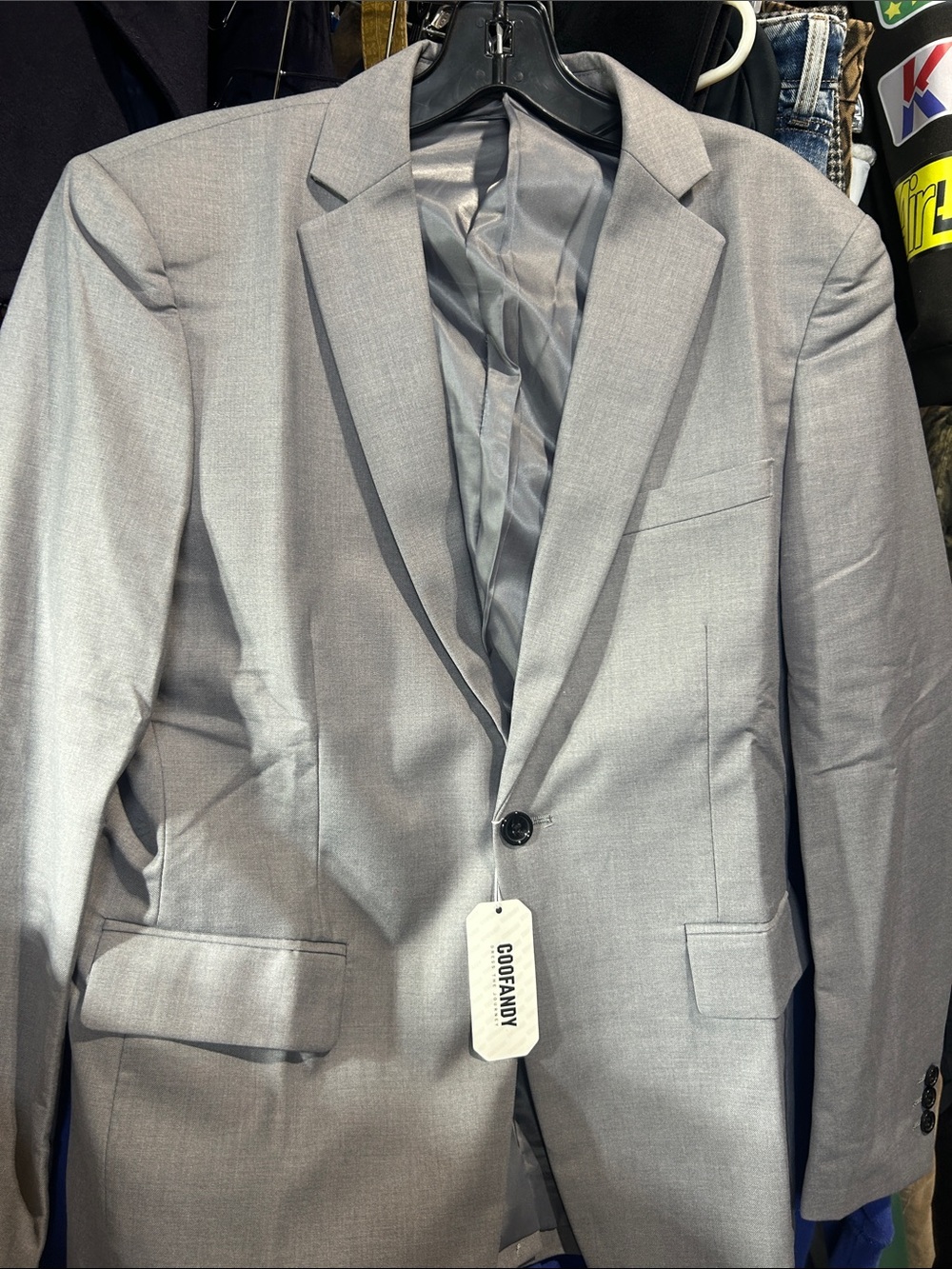 Goodfellow & Co Light Gray Men's Single-Button Suit Blazer